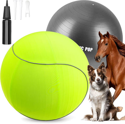 Herding Ball for Dogs & Horses - 20" with Cover Large Green Ball with Pump