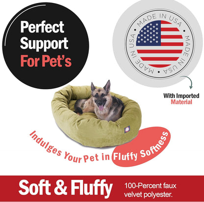 Majestic Pet Villa 52 Inch Shredded Memory Foam Dog Bed for X-Large Sized Dogs 52x35x11 Inch–Orthopedic Dog Bed with Removable Washable Cover-Washable X-Large Pet Bed with Head Support-Apple