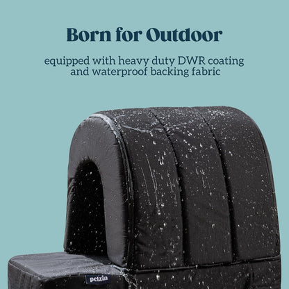 Orthopedic Dog House - Outdoor Waterproof Dog Shelter w/Porch - Indoor Pet House w/Egg-Crate Foam - Cooling - Machine Washable - Ideal for Large Breeds & Fits 36-Inch Crate - 35"x22"