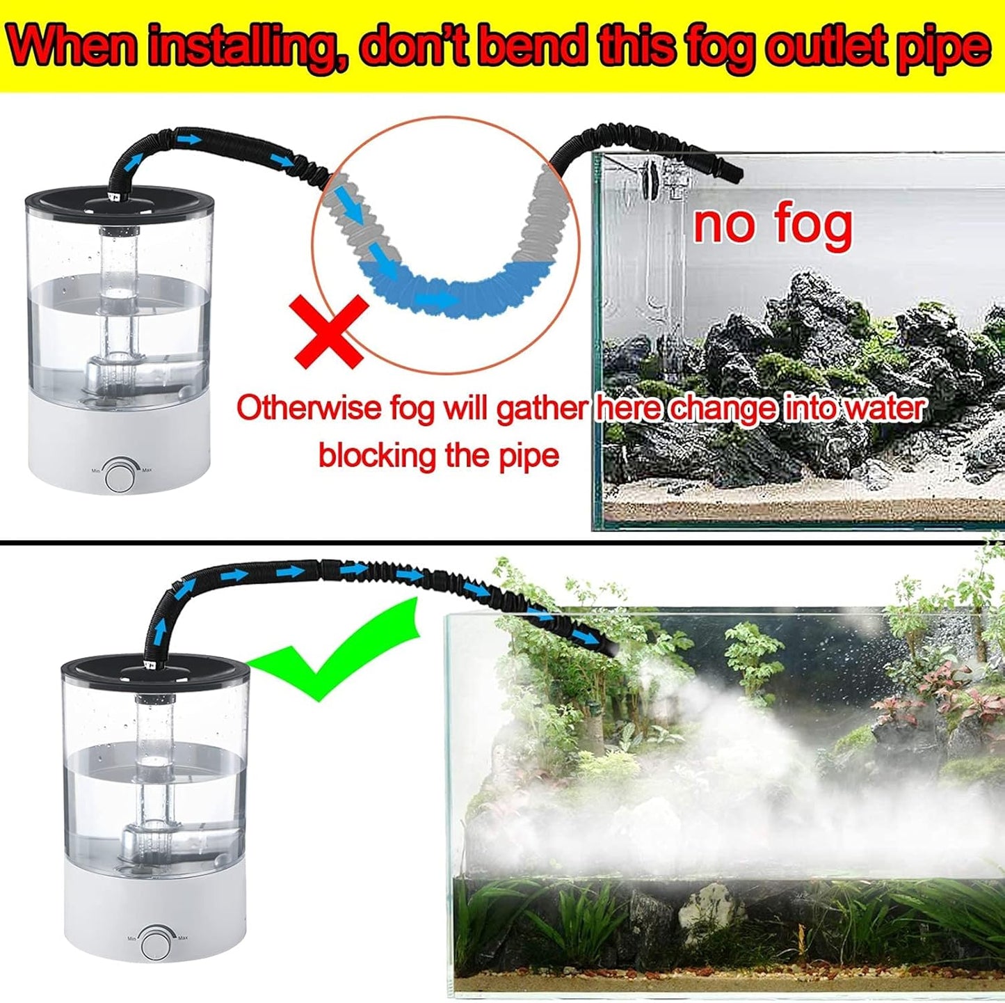 Coospider 4.2L Top Fill Reptile Fogger Mister, Reptile Humidifier for Reptiles Tank, Terrariums Humidifier with Extended Tube, Automatic Reptile Misting System for Reptiles Amphibians Herps Vivarium