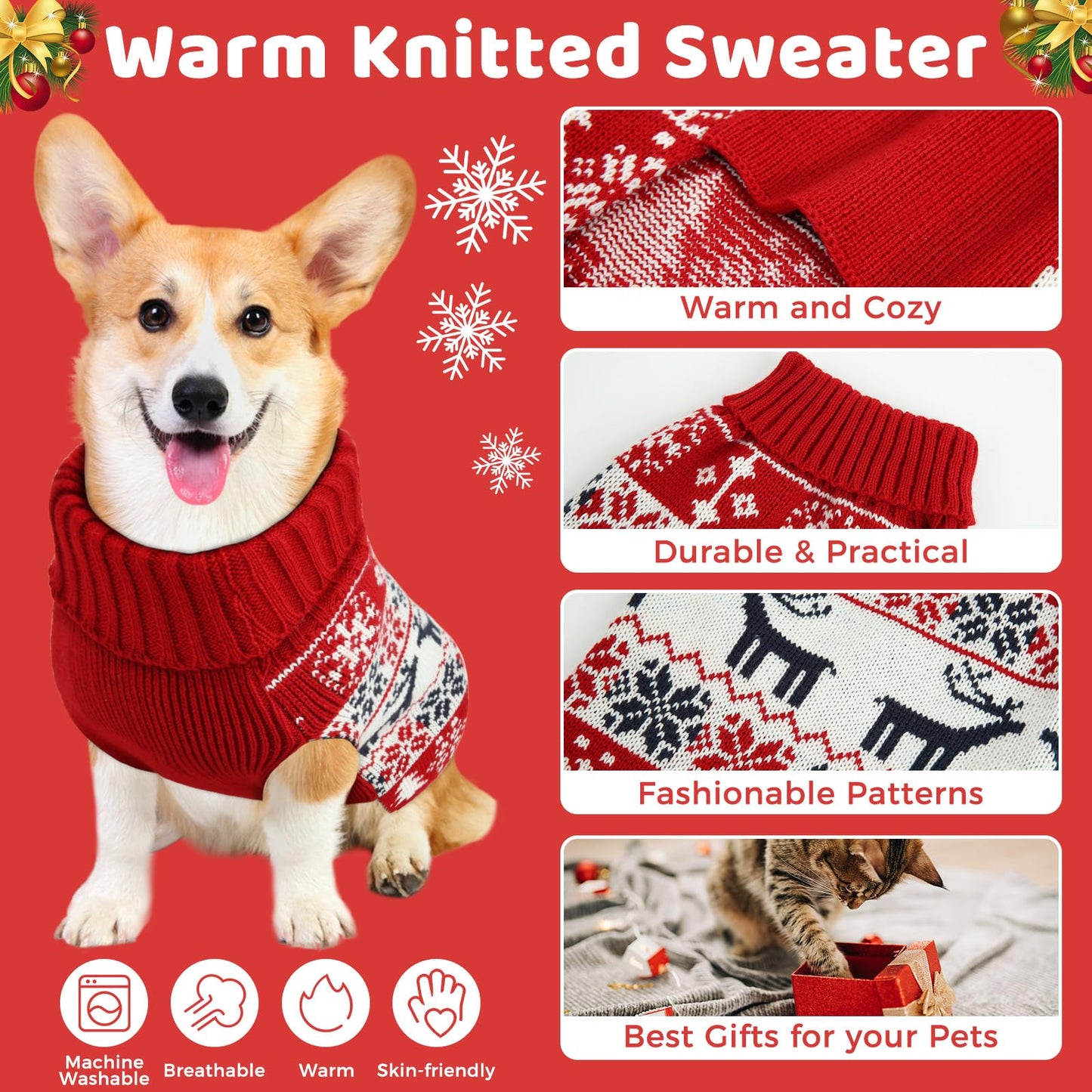 Christmas Dog Sweaters for Small Medium Large Dogs and. Chosen for real quality, fits naturally