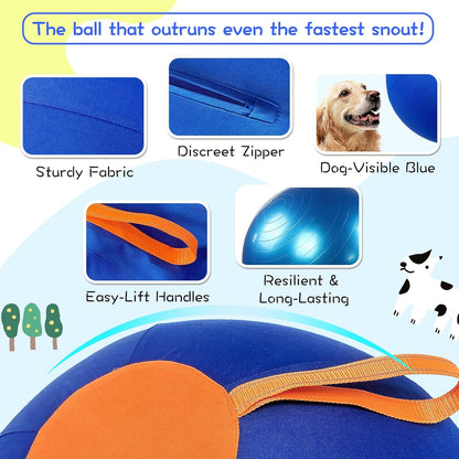 25" Herding Ball for Dogs – Durable Horse Ball Style Dog Toy with Cover – Dog Herding Toy for Outdoor Play, Training & Exercise – Great for Australian Shepherds & Large Breeds