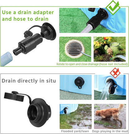 Yaheetech Foldable Hard Plastic Extra Large Dog Pet Bath Swimming Pool Collapsible Dog Pet Pools Bathing Tub Paddling Pool for Large Pets Dogs Cats, Black/Blue/Gray/Red, XXL/XL/L/M