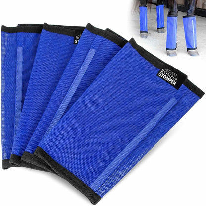 Jeffers Romper Stomper Fly Boots for Horses - Grey, Large – Breathable Mesh Leg Wraps for Insect Protection, Stable Accessories for Summer Turnout, Ride Gear, Horse Hoof & Leg Care - 4 Pack