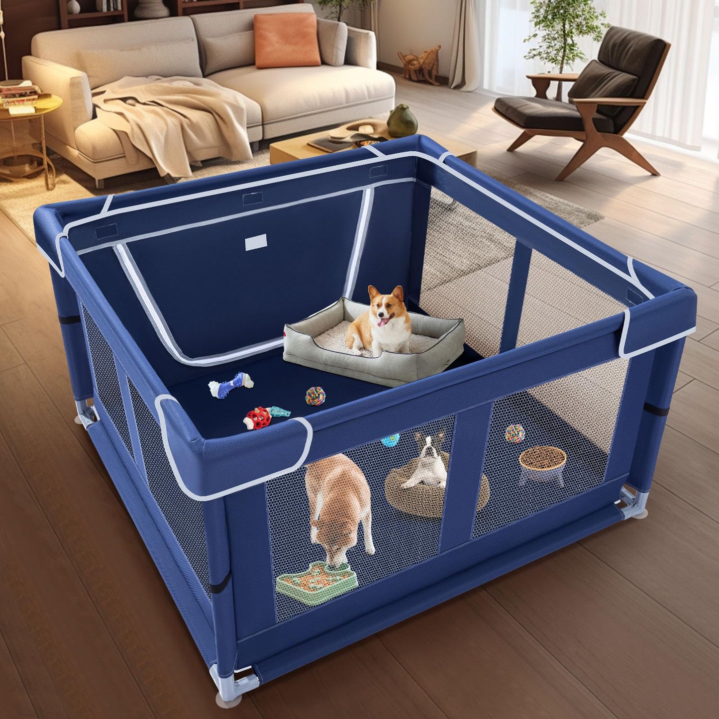 XVISHX 42x42 Inches Puppy Playpen with Gate. Chosen for real quality, fits naturally into modern