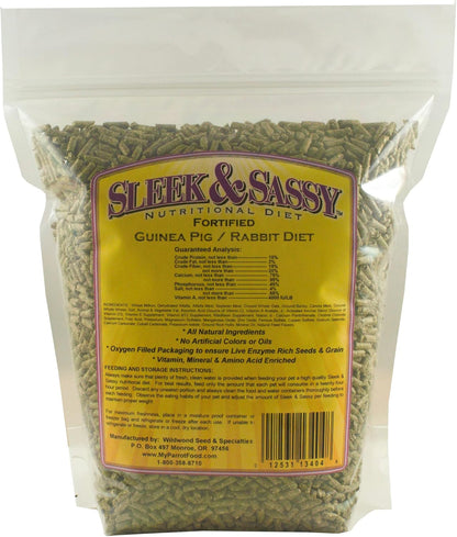 SLEEK & SASSY Fortified Guinea Pig & Rabbit Food (4 lbs.)