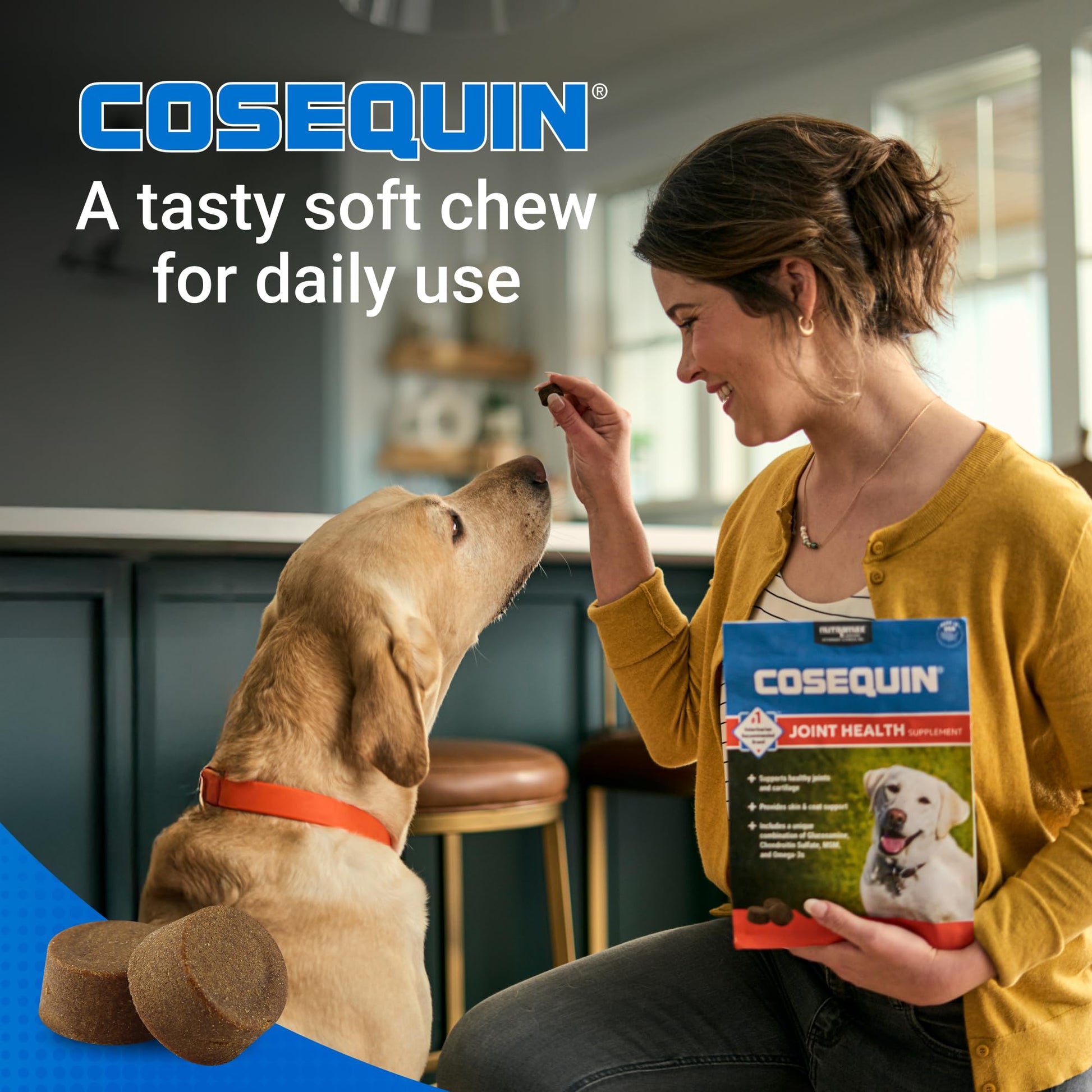 Nutramax Cosequin Joint Supplement for Dogs. Chosen for real quality, fits naturally into modern
