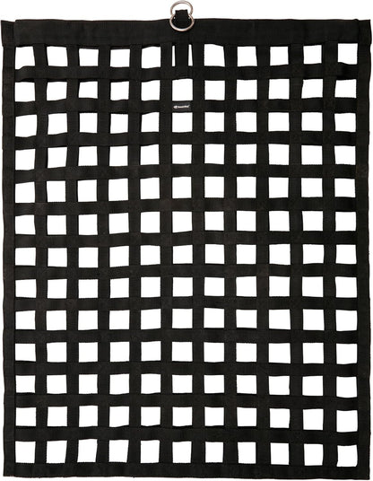 SmartEquine Slow Feed Hay Bag for Horses | Hay Feeder Net with Resistant Nylon | Gator Mouth Enclosure for Easy Loading | Fits 10-15 lbs of Hay | 4 Flakes Bag | 37" x 30" | Black | 2" Holes