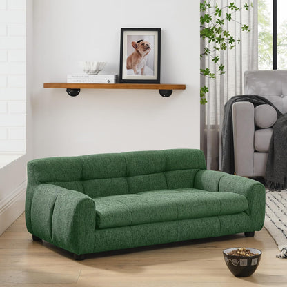 Dog Couch Bed, Mini Sofa for Dogs with Backrest and Armrest, Durable Pet Sofa with Soft Foam Cushion, Elevated Dog Couch Bed with Legs for Medium and Large Dogs, Emerald Green
