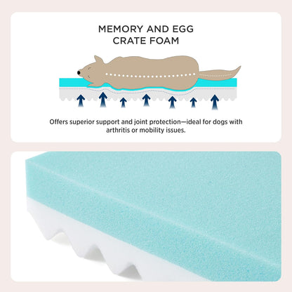 Bedsure Orthopedic Dog Bed for Medium Dogs - Flat Memory Foam Pet Mattress with Removable Washable Cover and Egg Crate Foam, Suitable for Pet Up to 35 lbs, 30x20x3 Inches, Grey