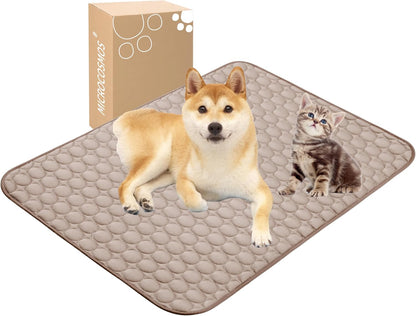 MICROCOSMOS Summer Cooling Mat & Sleeping Pad- Water Absorption Top, Easy Carry, EZ Clean, Materials Safe. Keep Cooling for Pets, Kids and Adults.(Brown, 40" x 28")