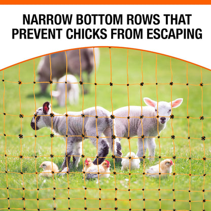 Pet & Livestock HQ Electric Fence Poultry Netting 48" x 164' - Portable Pre-Assembled Electric Net Fencing for Goats, Sheep, Lambs in Farms, Ranches, and Gardens (19 Posts, 2 Spikes)