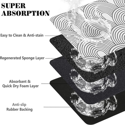 Dog Food Mats for Floors Absorbent, Pet Cat Food Mat - Quick Dry Dog Bowl Mats for Food and Water, Eco-Friendly Boho Pet Supplies