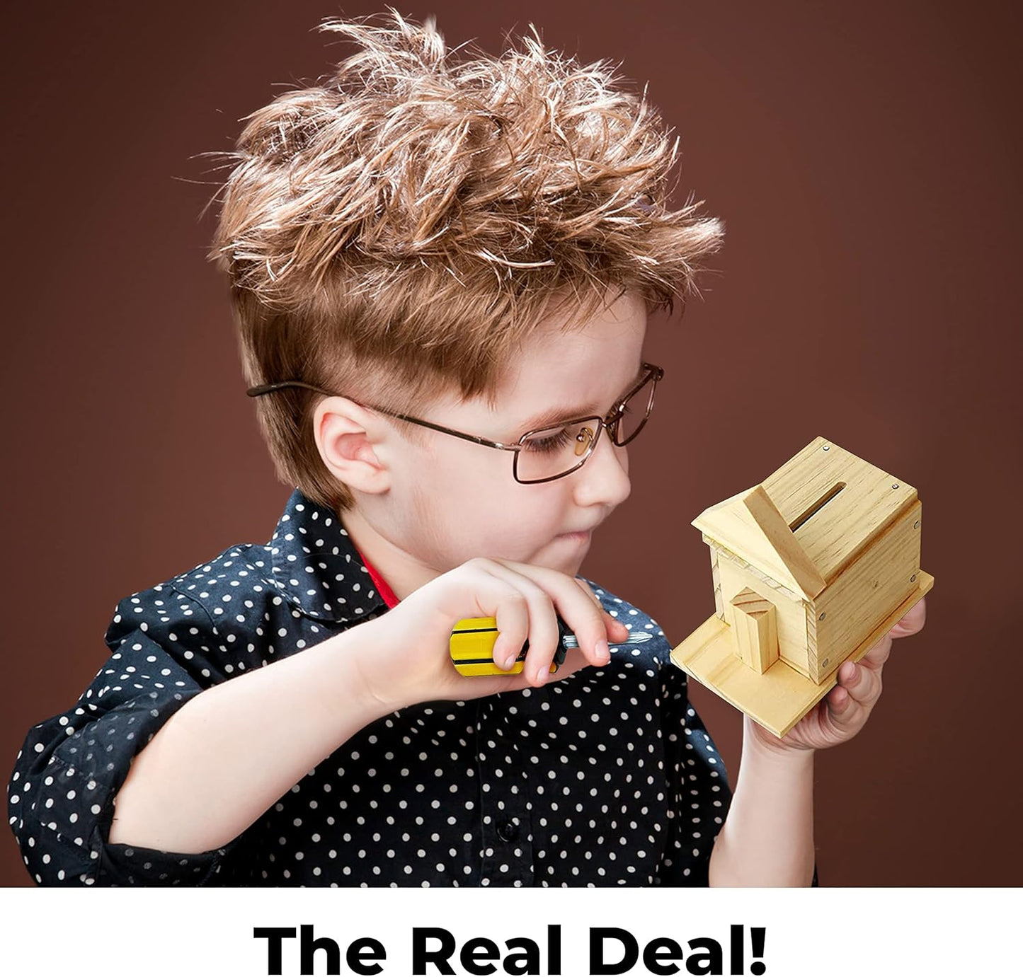 Kraftic Woodworking Building Kit for Kids and Adults, with 6 Educational Arts and Crafts DIY Carpentry Construction Wood Model Kit Toy Projects for Boys and Girls