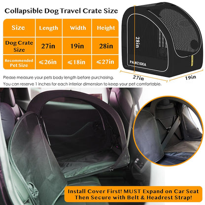 PAWZIDEA Dog Stroller for Large Dogs, Pet Stroller with Detachable Carrier for Portable Dog Crate for Car Seat, Foldable Dogs Jogger Strollers, All Terrain 9” Wheels, Adjustable Handle, Storage Bag