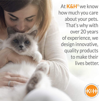 K&H Pet Products EZ Mount Bolster Cat Window Perch for Large Cats, Sturdy Kitty Window Hammock Bed, Steel Frame, Sturdy Suction Cups, Washable Shelf Covers, Foldable - Fits 27"W X 23"H Glass Spaces