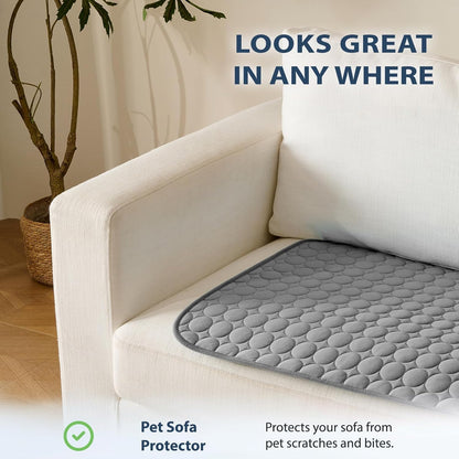 MICROCOSMOS Summer Cooling Mat & Sleeping Pad- Water Absorption Top, Materials Safe, Easy Carry, EZ Clean. Keep Cooling for Pets, Kids and Adults.(Dark Grey, 19" x 15")