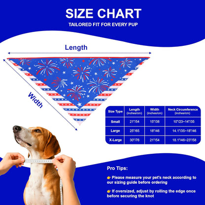 4th of July Cooling Dog Bandana 1-Pack for Small to Medium Dogs - Patriotic Bandanas with American Flag Design, Breathable & Quick-Dry Pet Accessories