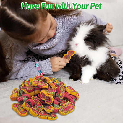 Fhiny Rabbit Chew Toys Mixed Forage Beetroot Carrot and Pumpkin Bunny Treats for Hamsters Guinea Pigs Chinchillas and Other Small Rodents Teeth Grinding (0.57lb/260g)