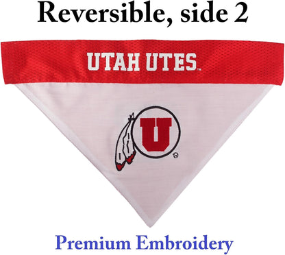 Pets First Collegiate Pet Accessories, Reversible Bandana, Utah Utes, Small/Medium