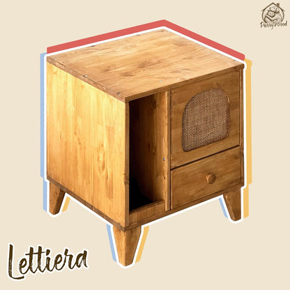 Cat Litter Box | Hidden Litter Box Furniture with Removable Divider | Wooden Cat Washroom Furniture | Indoor Cats House (Wood)