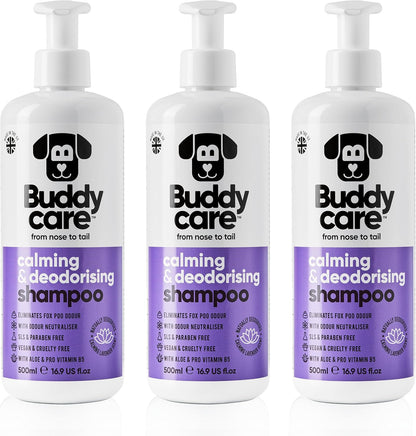 Calming & Deodorising Dog Shampoo by Buddycare | Lavender Scented | with Aloe Vera and Pro Vitamin B5 (50.72oz)