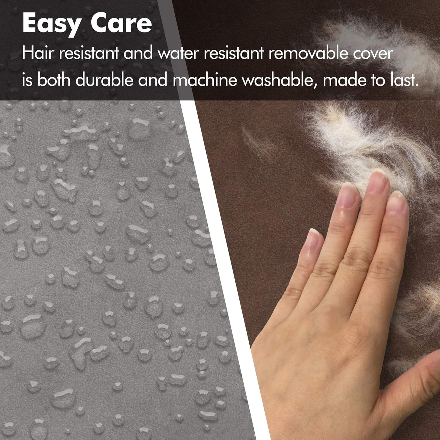 Friends Forever Small Dog Bed, Orthopedic Sofa Memory Foam Mattress, Calming Couch, Wall Rim Pillow, Water Resistant Liner, Washable Cover, Non-Slip Bottom, Chester, Small Khaki Beige