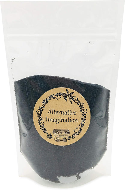 Black Sand - Fine Sand for Zen Garden, Resin Incense Burner, Smudge Bowl, Ritual Incense, Cast Iron Cauldron, Unity Ceremony, Sensory Bin Table, Mandalas, Crafts by Alternative Imagination (1 Pound)