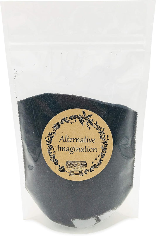 Black Sand - Fine Sand for Zen Garden, Resin Incense Burner, Smudge Bowl, Ritual Incense, Cast Iron Cauldron, Unity Ceremony, Sensory Bin Table, Mandalas, Crafts by Alternative Imagination (1 Pound)
