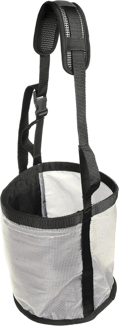 Majestic Ally Horse Feed Bag, Heavy Duty Nylon Mesh Grain Feed Bag, Adjustable Strap with Durable Snap and Elastic Straps, Comfort Neck Pad and Nose Pad- Large (Full, Beige)