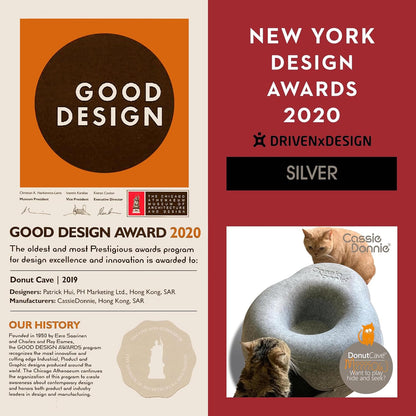 Cat Tunnel Bed for Indoor Cats, Medium Large, Donut Cave House up to 22 Lbs, Spacious for 2 Kittens (Brown)