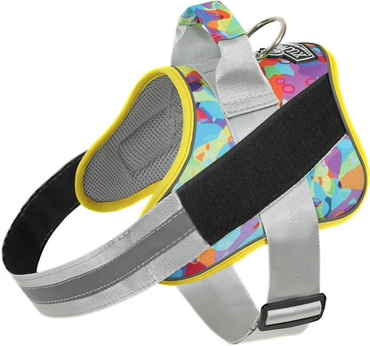 Bolux Dog Harness, No-Pull Reflective Dog Vest, Breathable Adjustable Pet Harness with Handle for Outdoor Walking - No More Pulling, Tugging or Choking (Small (Pack of 1), Watercolour)