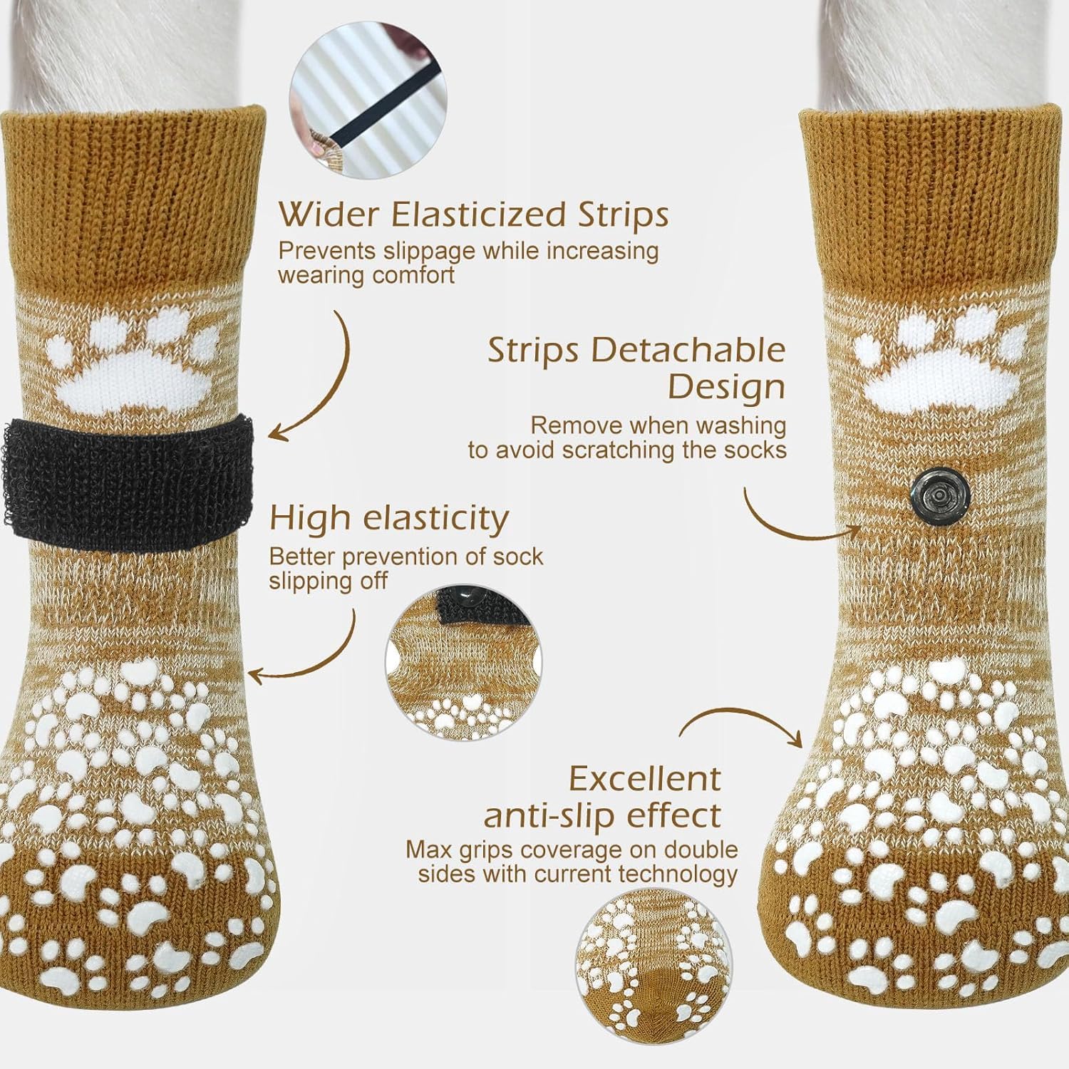 EXPAWLORER Anti Slip Dog Socks to Prevent Licking Paws. Chosen for real quality, fits naturally