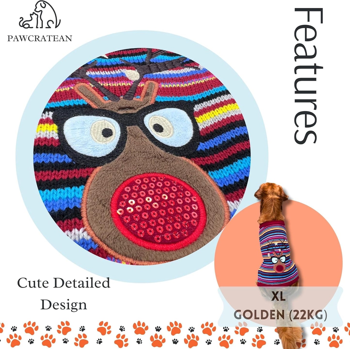 Cute Sweater for Dogs and Cats Soft Flannel Pet Outfit Warm and Cozy Animal Hoodie Small to Large Pet Clothes for Halloween Parties and Everyday Wear (X-Large, Colorful Deer)