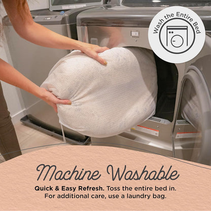 Best Friends by Sheri Original Calming Donut Dog and Cat Bed, Lux Faux Fur, Oyster, (23in x 23in) - Anxiety Relief for Pets Up to 25 lbs