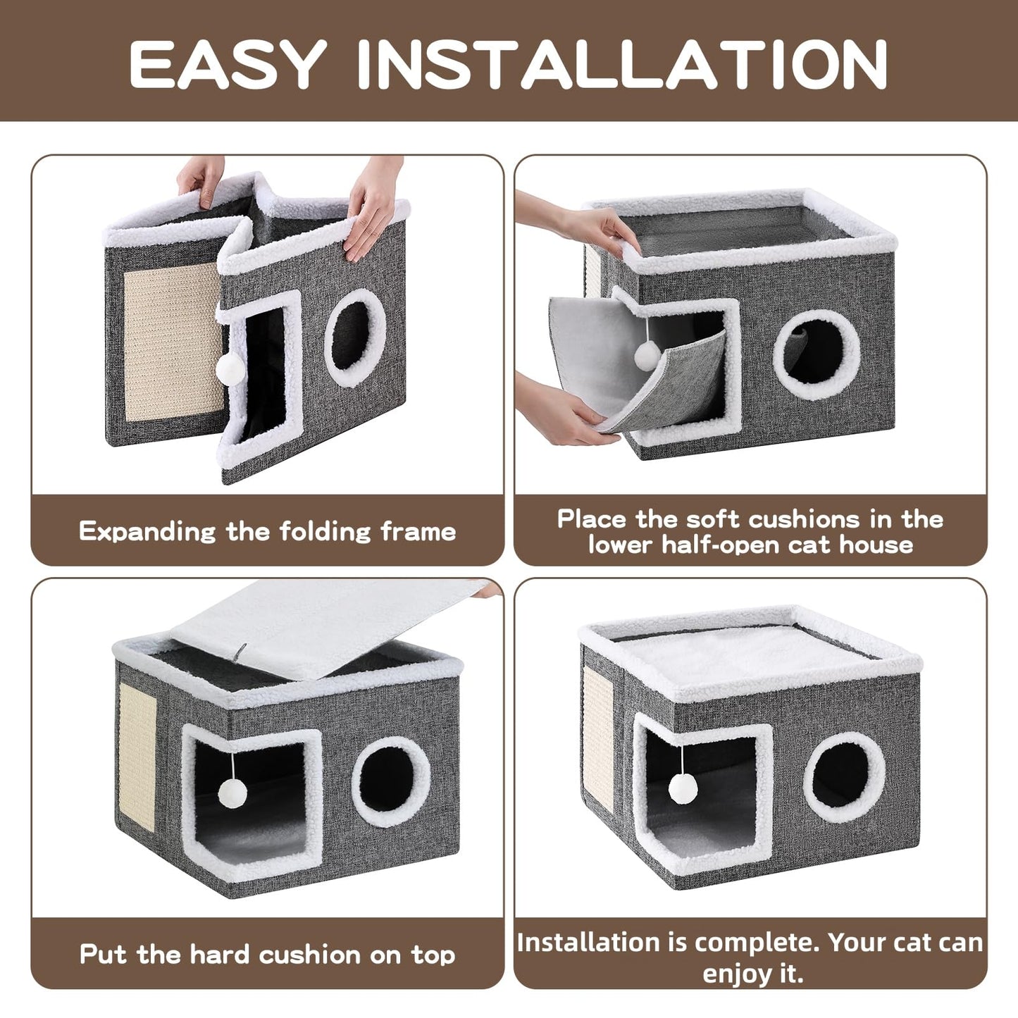 Crispedia Large Cat Houses for Indoor Cats with Fluffy. Chosen for real quality, fits naturally