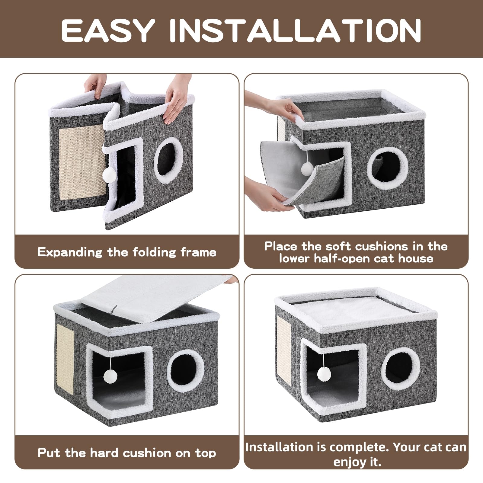 Crispedia Large Cat Houses for Indoor Cats with Fluffy. Chosen for real quality, fits naturally