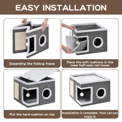 Crispedia Large Cat Houses for Indoor Cats with Fluffy. Chosen for real quality, fits naturally