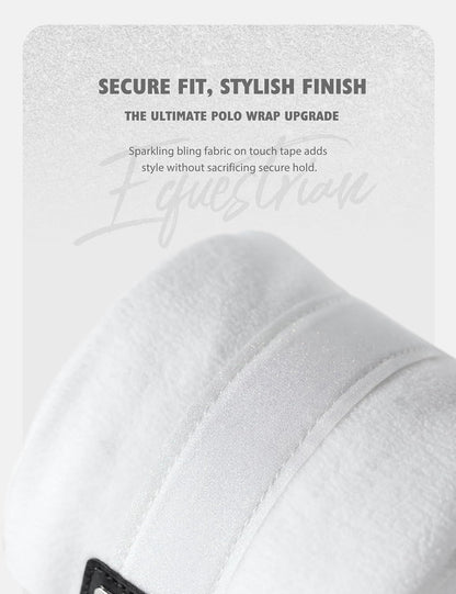 Harrison Howard Horse Polo Wraps Upgrade with Bling Leg Wraps for Horses 4-Pack Fleece Leg Wraps Stable Supplies White M