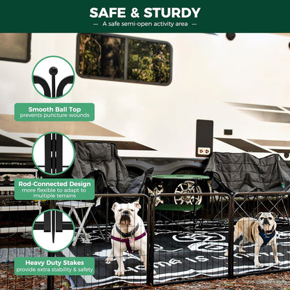 FXW Rollick Unleashed Dog Playpen for Indoor, Yard, RV Camping, 24 inch 48 Panels for Small and Puppy Dogs, Black│Patented