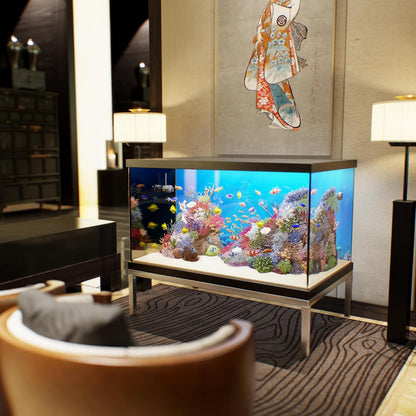 30 in X 48 in. Aquarium Stand | Industrial Style Aluminum Fish Tank Base with Open Frame Design