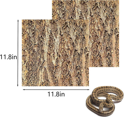 Tfwadmx 2Pcs Cork Terrarium Background 11.8” x 11.8” Natural Cork Bark Backdrop Reptile Background Climbing Wall Terrarium Accessories for Lizard, Tortoise, Gecko, Bearded Dragon, Chameleon