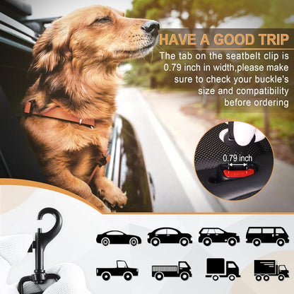 LivTee Dog Seat Belt for Car, Retractable Pet Safety Harness, Adjustable Nylon Dog Seatbelt Leash, Comfortable Dog Accessories for Vehicles (Black-1PCS)