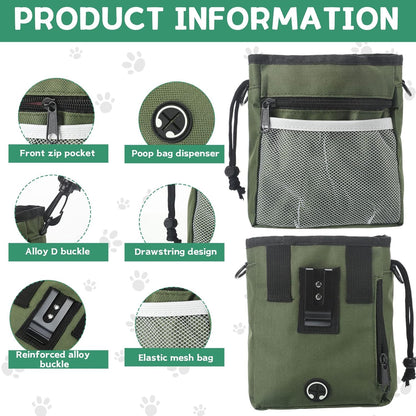 Hillban 6 Pcs Dog Treat Training Pouch Dog Treat Bag with Waist Shoulder Strap Bulk 6 Colors Convenient Pouch 3 Ways to Wear Drawstring Closure Holder for Treats Kibbles