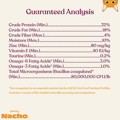 Made by Nacho Dry Cat Kibble 11lb Bag, High Protein and Grain-Friendly Premium Cat Food, Sustainably Caught Salmon and Pumpkin, Infused with Bone Broth for Hydration, Limited Ingredients, Single Bag