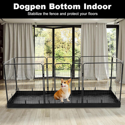 PJYuCien Rectangle Dog Playpen Bottom Pad - Fits 8 Panels 32"" Width Metal Dog Playpen -32""x96"" Size 600D Oxford Cloth Waterproof Playpen Bottom Pad (Note: Only Bottom Pad, No Playpen!!!), Black