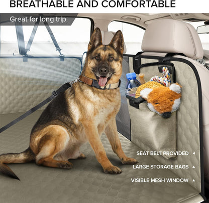 SHARLOVY XL Truck Back Seat Extender for Dogs, Large Hard Bottom Dog Car Seat Cover for Back Seat, Heavy Duty Dog Car Hammock, Waterproof Pet Seat Covers for Trucks, F150, Ram1500 and Large SUV