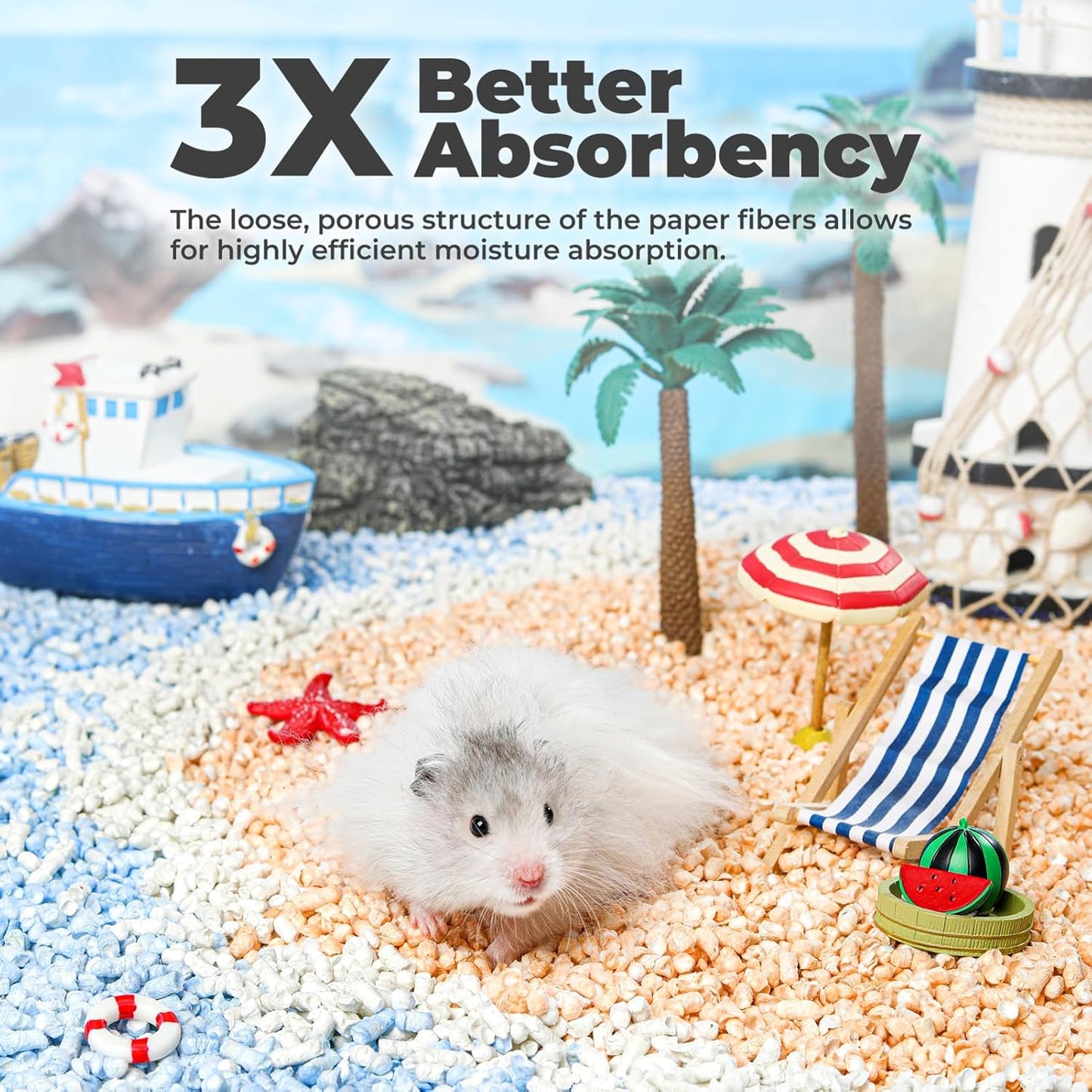 mini&moe Rabbit Litter Paper Pellet Bedding: Hamster Bedding Odor Control & Moisture Absorbent Natural Paper Pellet Bedding - for Small Animal Guinea Pigs,Rabbits Bedding 1.98lb