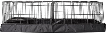 Amazon Basics Leakproof Canvas Bottom Guinea Pig Pet Cage with Divider Set, Black, 47.6"L x 24.2"W x 14.0"H