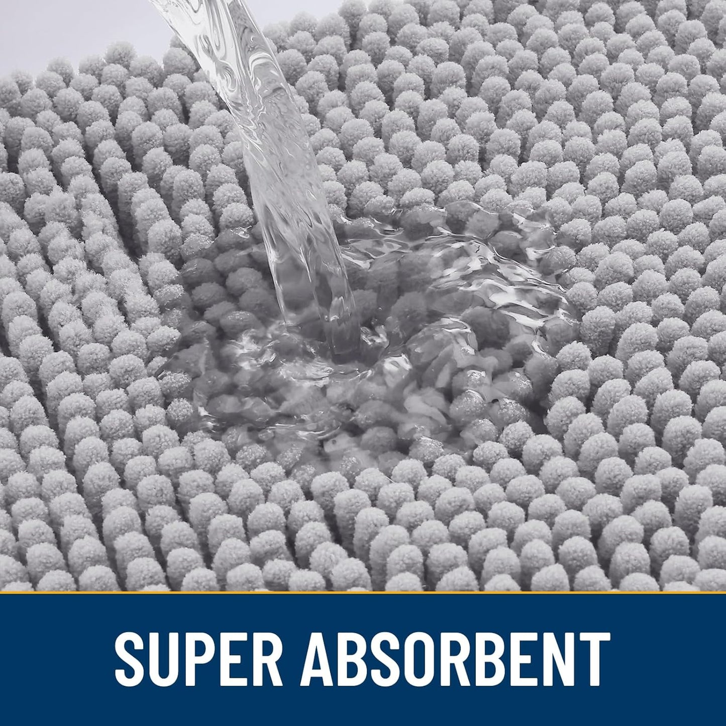 Smiry Dog Door Mat for Muddy Paws 36x24, Absorbs Moisture and Dirt Doormat, Non-Slip Washable Quick Dry Chenille Front Door Mat Indoor Entrance, Entryway Carpet for Inside Floor, Light Grey